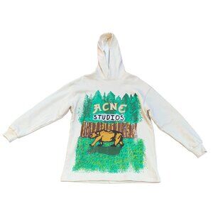 RARE Acne Studios Grant Levy Edition Fikka Bear-Print Oversized Hoodie M